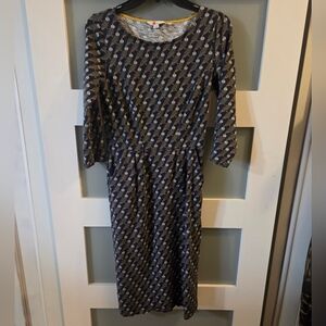 The Boden Women 3/4 Sleeve Allover Owl Jersey Patterned Dress in size 4 S